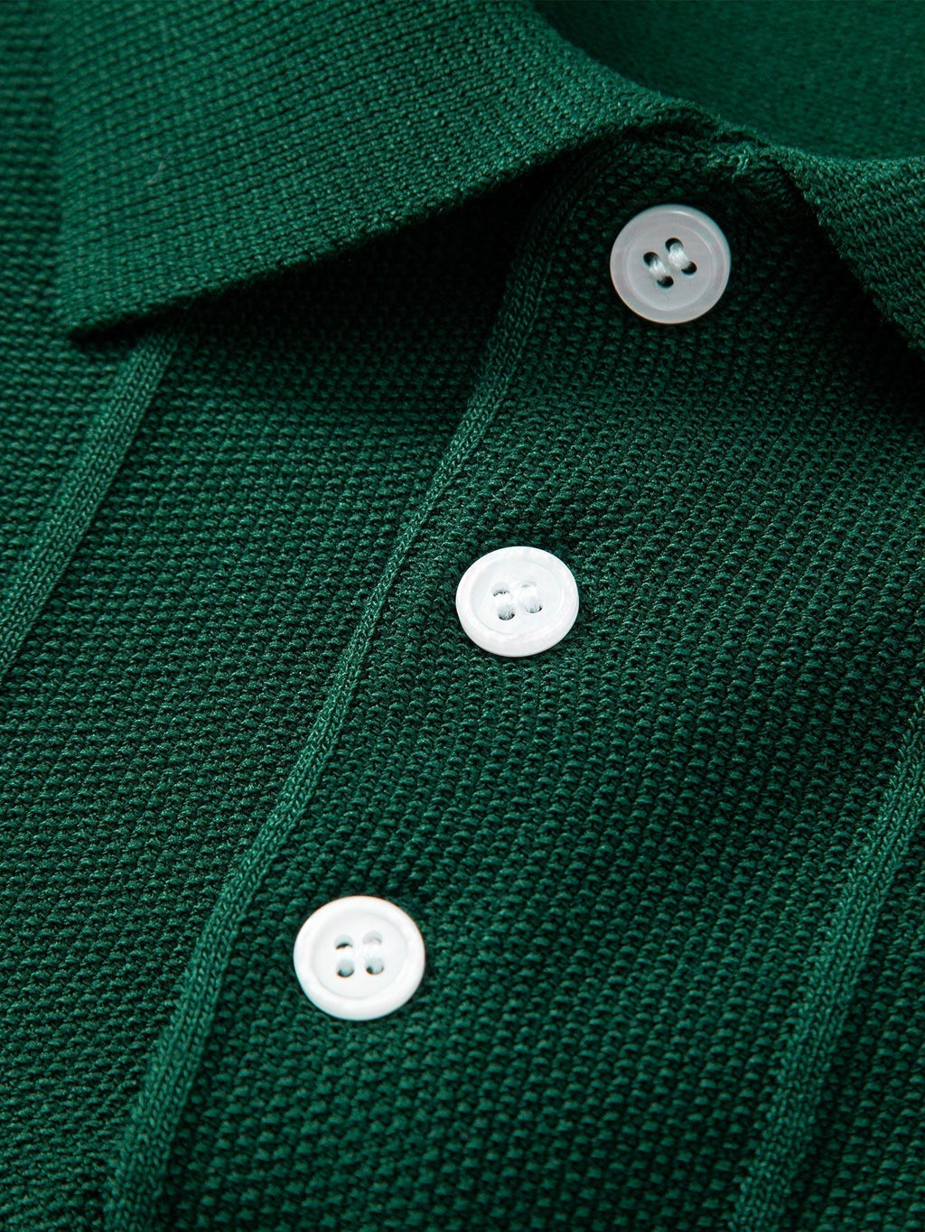 Stripe Jacquard Knit Polo Shirt & Straight Leg Ribbed Pants