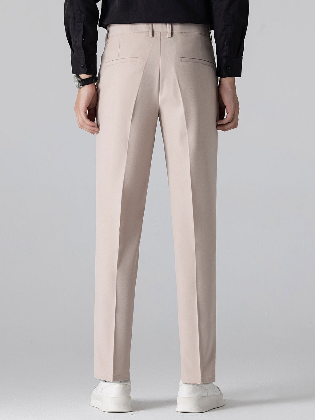 Textured Color Block Knit Polo & Slim Fit Tapered Trousers