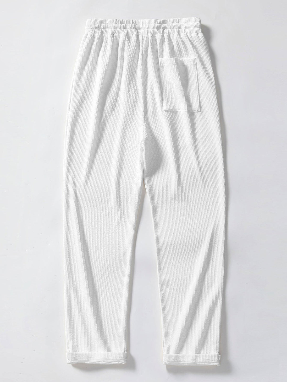 Stripe Jacquard Knit Polo Shirt & Straight Leg Ribbed Pants