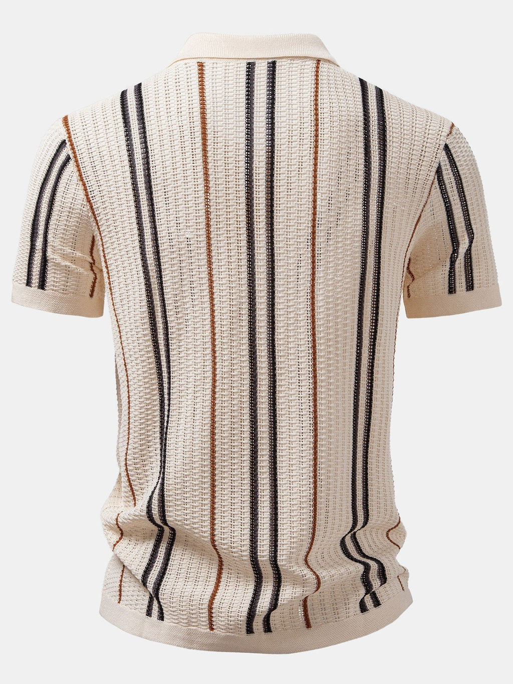 Stripe Crochet Button Up Shirt & Straight Leg Linen Pants