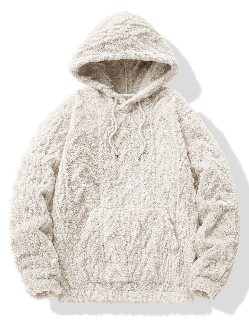 Geometric Jacquard Teddy Hoodie & Jogging Pants